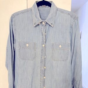 Women J Crew denim long sleeve shirt